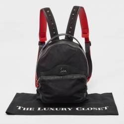 Christian Louboutin Black/Red Nylon and Leather Backloubi Backpack