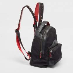 Christian Louboutin Black/Red Nylon and Leather Backloubi Backpack