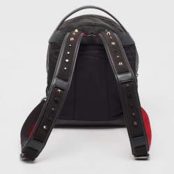 Christian Louboutin Black/Red Nylon and Leather Backloubi Backpack