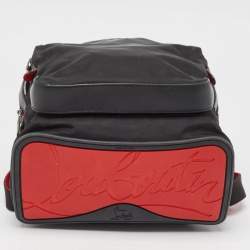 Christian Louboutin Black/Red Nylon and Leather Backloubi Backpack