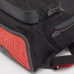 Christian Louboutin Black/Red Nylon and Leather Backloubi Backpack