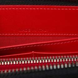 Christian Louboutin Black Leather Spikes Panettone Zip Around Wallet