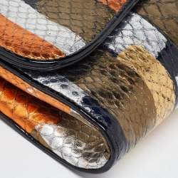Christian Louboutin Multicolor Python Riviera Chain Clutch