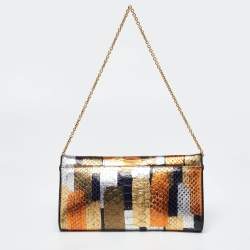 Christian Louboutin Multicolor Python Riviera Chain Clutch