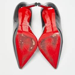Pre Owned Christian Louboutin Black Patent Leather Pigalle Plato Pumps Size 36.5