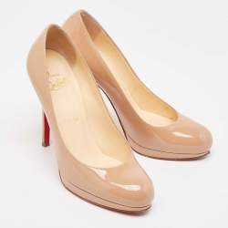 Christian Louboutin Beige Patent New Simple Pumps Size 36.5 