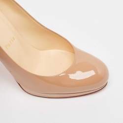 Christian Louboutin Beige Patent New Simple Pumps Size 36.5 