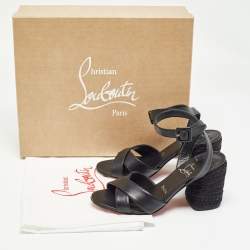 Christian Louboutin Black Leather Summer Mariza Sandals Size 36