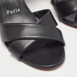Christian Louboutin Black Leather Summer Mariza Sandals Size 36