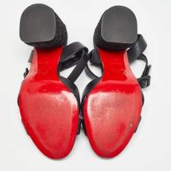 Christian Louboutin Black Leather Summer Mariza Sandals Size 36