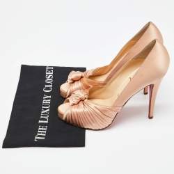 Pre Owned Christian Louboutin Pink Satin Greissimo Pumps Size 38.5