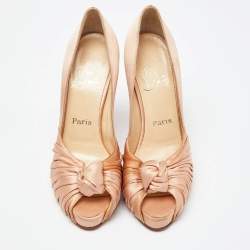 Pre Owned Christian Louboutin Pink Satin Greissimo Pumps Size 38.5