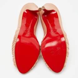 Pre Owned Christian Louboutin Pink Satin Greissimo Pumps Size 38.5