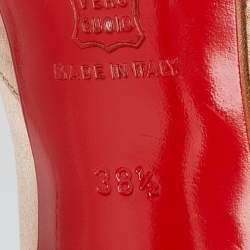 Pre Owned Christian Louboutin Pink Satin Greissimo Pumps Size 38.5