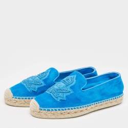 Christian Louboutin Blue Suede and Leather  Nanou Orlato Espadrilles Size 36