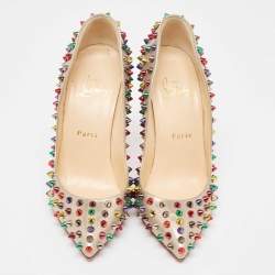 Christian Louboutin Brown Patent Pigalle Spikes Pumps Size 37