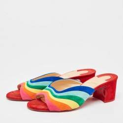 Pre Owned Christian Louboutin Multicolor Suede Degradouce Sandals Size 39