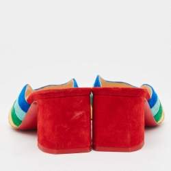 Pre Owned Christian Louboutin Multicolor Suede Degradouce Sandals Size 39