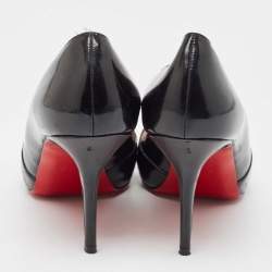 مملوكة مسبقًا Christian Louboutin Black Patent Leather Criss Cross Peep Toe Pumps Size 40