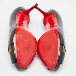 مملوكة مسبقًا Christian Louboutin Black Patent Leather Criss Cross Peep Toe Pumps Size 40
