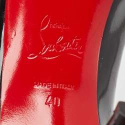 مملوكة مسبقًا Christian Louboutin Black Patent Leather Criss Cross Peep Toe Pumps Size 40