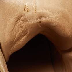 Pre Owned Christian Louboutin Gold Leather Spikes High Top Sneakers Size 41