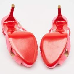 Christian Louboutin Neon Pink Satin Pour Monseiur Sandals Size 37