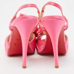 Christian Louboutin Neon Pink Satin Pour Monseiur Sandals Size 37