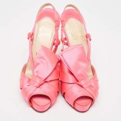 Christian Louboutin Neon Pink Satin Pour Monseiur Sandals Size 37