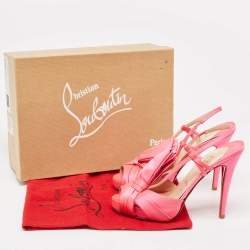 Christian Louboutin Neon Pink Satin Pour Monseiur Sandals Size 37