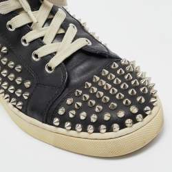 مملوكة مسبقًا Christian Louboutin Black Leather Louis High Sneakers Size 41