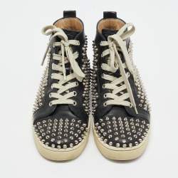 مملوكة مسبقًا Christian Louboutin Black Leather Louis High Sneakers Size 41