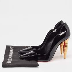 Pre Owned Christian Louboutin Black Patent Lipchick Pumps Size 38.5