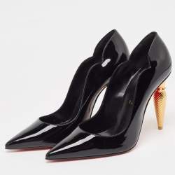Pre Owned Christian Louboutin Black Patent Lipchick Pumps Size 38.5