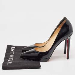 Christian Louboutin Black Patent Leather Pigalle Plato Pumps Size 38