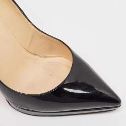 Christian Louboutin Black Patent Leather Pigalle Plato Pumps Size 38