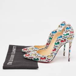 Pre Owned Christian Louboutin Multicolor Printed Patent Leather Hot Chick Pumps Size 40