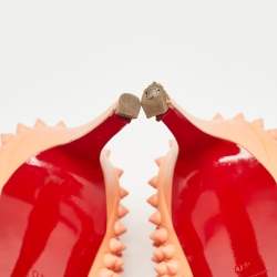 مملوكة مسبقًا Christian Louboutin Light Orange Leather Pigalle Spikes Pumps Size 40