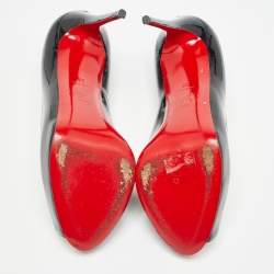 Pre Owned Christian Louboutin Black Patent Leather New Very Prive Pumps Size 37