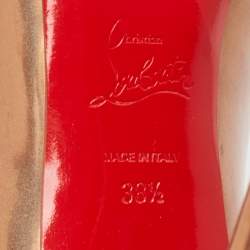 Pre Owned Christian Louboutin Metallic Brown Leather Breche Pumps Size 38.5