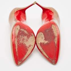 Pre Owned Christian Louboutin Metallic Brown Leather Breche Pumps Size 38.5