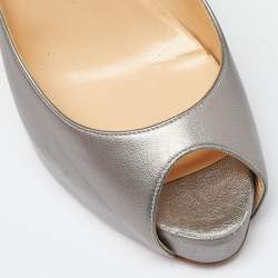 Christian Louboutin Silver Leather Very Prive Pumps Size 38