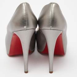 Christian Louboutin Silver Leather Very Prive Pumps Size 38