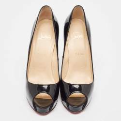 Christian Louboutin Black Patent Leather Very Prive Pumps Size 40.5