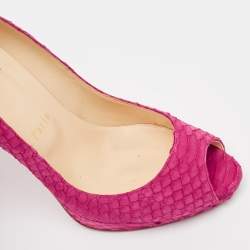 Christian Louboutin Pink Watersnake Nubuck Yolanda Pumps Size 39