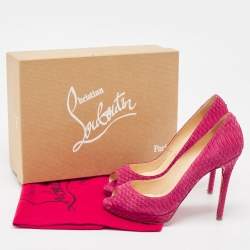 Christian Louboutin Pink Watersnake Nubuck Yolanda Pumps Size 39