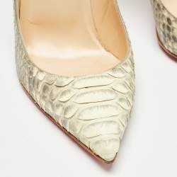 Christian Louboutin Light Yellow/Grey Python Pigalle Follies Pumps Size 39.5