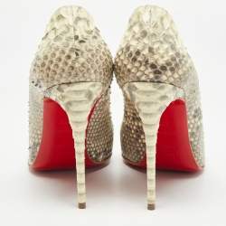 Christian Louboutin Light Yellow/Grey Python Pigalle Follies Pumps Size 39.5