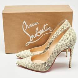 Christian Louboutin Light Yellow/Grey Python Pigalle Follies Pumps Size 39.5