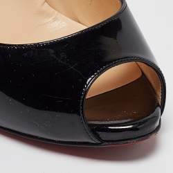Pre Owned Christian Louboutin Black Patent Leather Flo Pumps Size 39